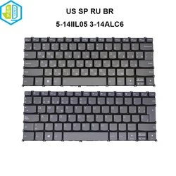 US RU Brazil Spanish Keyboard Backlit For Lenovo Ideapad Flex 5-14ARE05 5-14IIL05 3-14ADA6 3-14ITL6 Pro-14ARH5 PC4SPB PR4SB-SPA