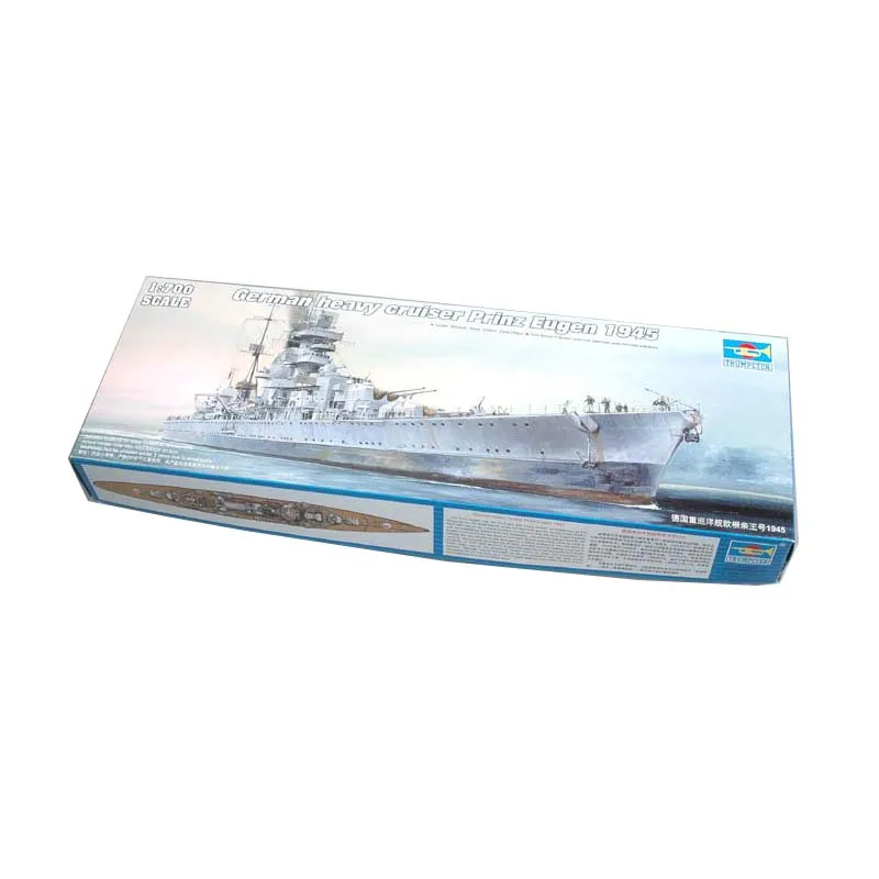 

Немецкий тяжелый круизер Trumpeter 1/700 05767 Prinz Eugen 1945, военный корабль, игрушка, хобби, сборка, пластиковая модель, набор для строительства