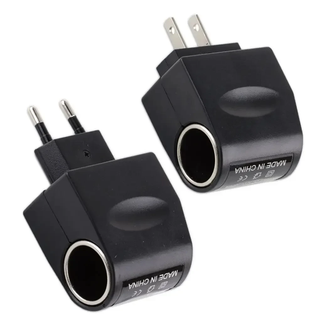 Adaptador AC com tomada de carro, carregador automático, plugue UE 220V AC para 12V DC, uso para dispositivos eletrônicos de carro, uso doméstico