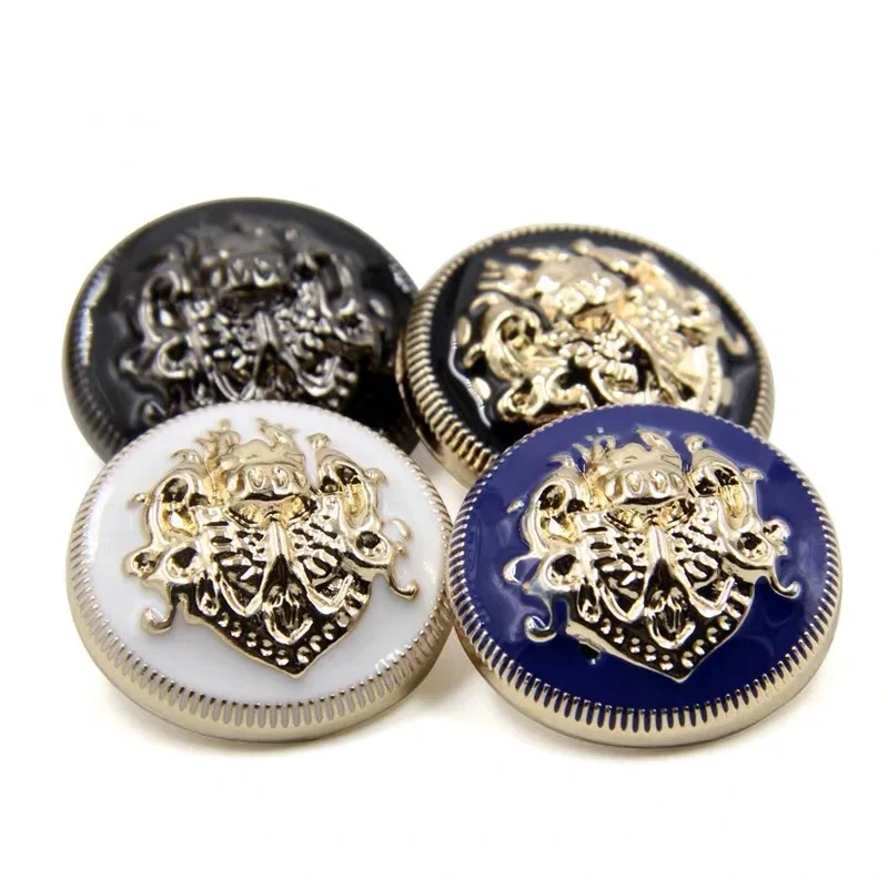 10Pcs Fashion Double Lion Metal Buttons For Garment College Style Windbreaker Sweaters Decorative DIY Sewing Accessories Wholesa