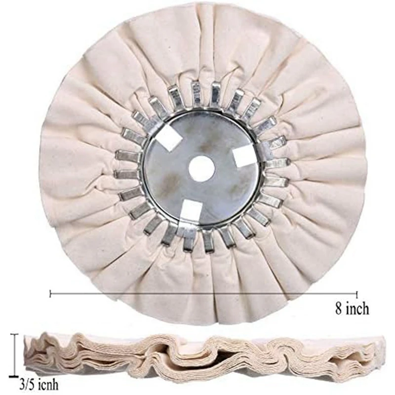 HOT! Airway Polishing Wheel Kit, Woodworking Machinery Cloth Wheels For Angle Grinder, 8Inch Diameter, 4PCS