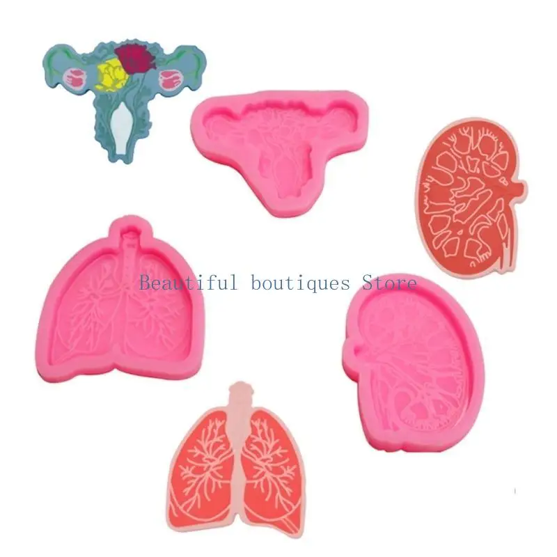 U4LF Silicone On Top Badge Reel Mold Organs Phone Grip Resin Mold Epoxy Jewelry Mold