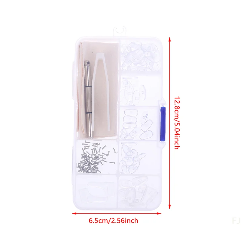 [YU]Eyeglass Silicone Nose Pads Replacement Optical Glasses Repair Tool With Screwdriver Tweezers Ear Hooks