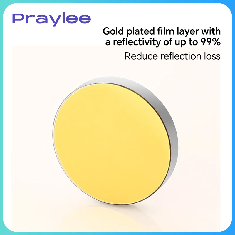 Laser Engraver CO2 Lens Si Mirrors Reflective Lens for Cut Machine Gold-Plated Silicon D19.05/20/25/30/38.1mm 3mm 5mm 10.6um