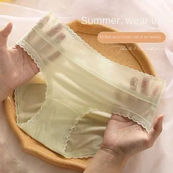 Sexy Underpants Women Lace Mid-waist Underwear Ultra-thin breathable Female Panties Cotton Crotch Antibacterial Seamless Briefs