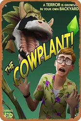 Wall Decor Sign - The Cowplant! Movie Poster - The Sims 4 Plumbob Basegame Poster Poster - 8X12 Inch Vintage Look Metal Sign,Bar