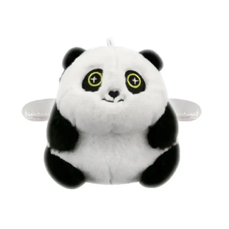 J78F Adorable Panda KeyChain Charm with Shake Feature Sturdy Plush Collectible