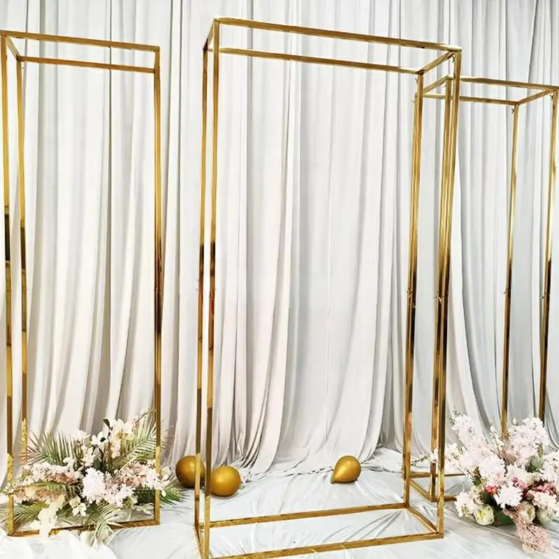 

Luxury Outdoor Lawn Flower Frame Wedding Arch Metal Column Plinth Balloon Props Floral Stand For Backdrop Birthday Stage 3pcs