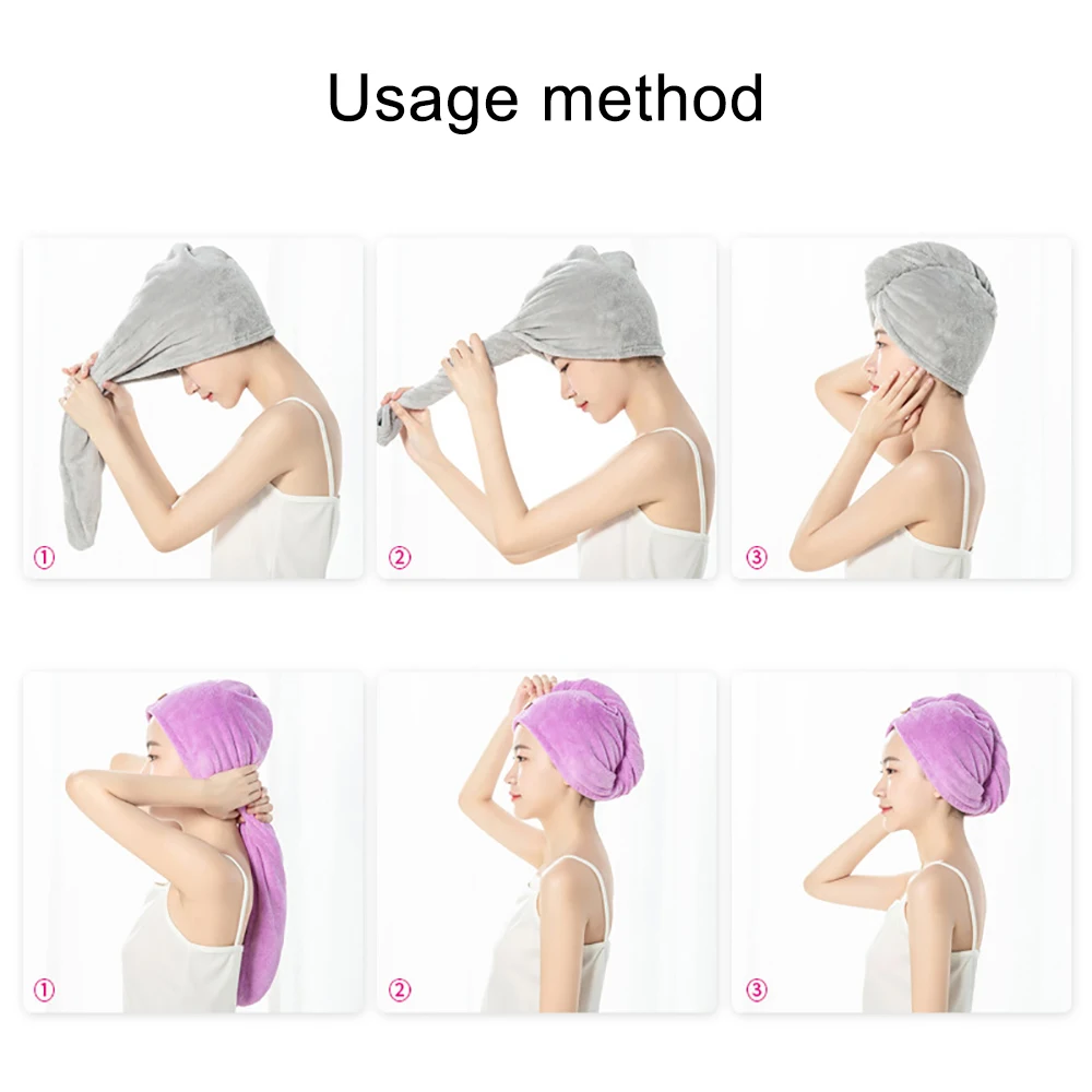66x25cm Towel Women Adult Bathroom Absorbent Quick-Drying Bath Thicker Shower Long Curly Hair Cap Microfiber Wisp Dry Head Hair