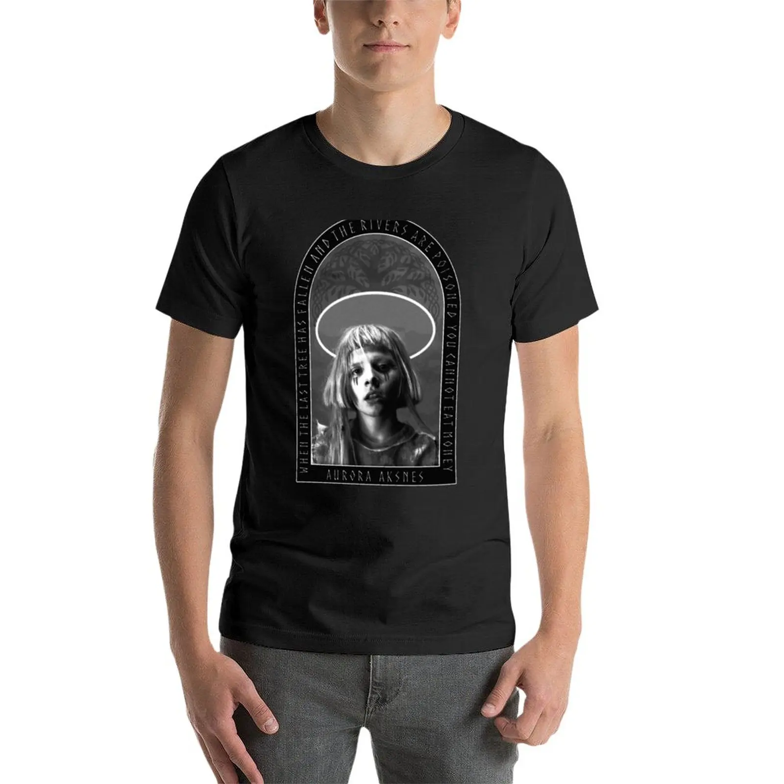 Aurora Aksnes-Je Kunt Geen Geld Eten T-Shirt Funnys Douane Ontwerp Je Eigen Mannen T-Shirt