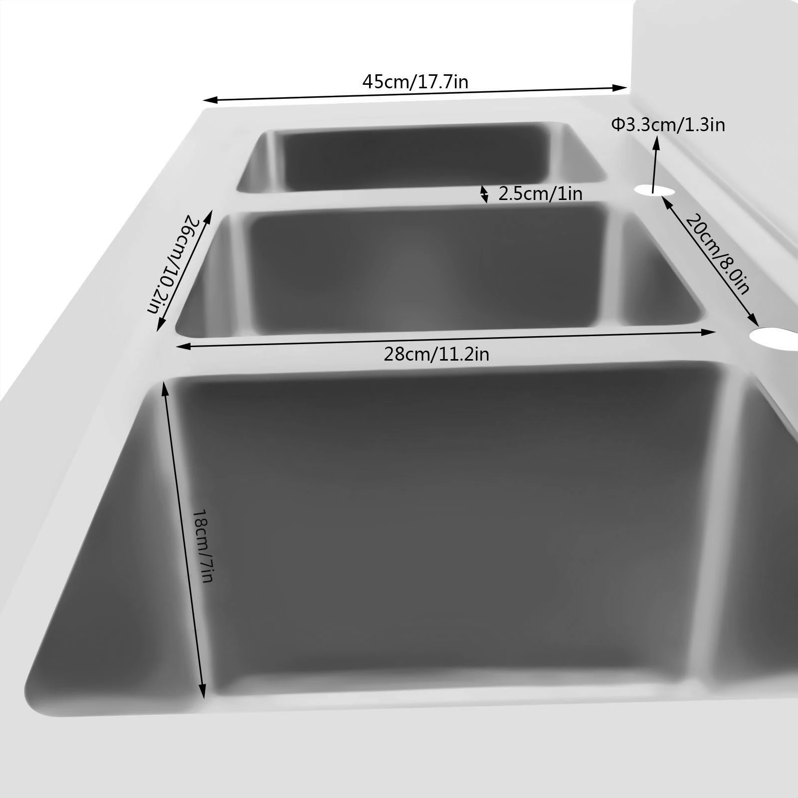 Универсальная раковина из нержавеющей стали 304 с 3 отделениями, ванна для стирки коммерческого класса, кулинарная раковина для наружного использования в помещении, гаража, ресторана
