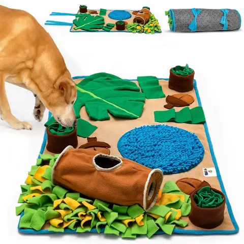 Tapis à reniflage pour chiens de grande race 39,4''x23,6''-jouets interactifs pour chiens pour l'ennui-tapis à renifler-Stimulation mentale-enrichissement T