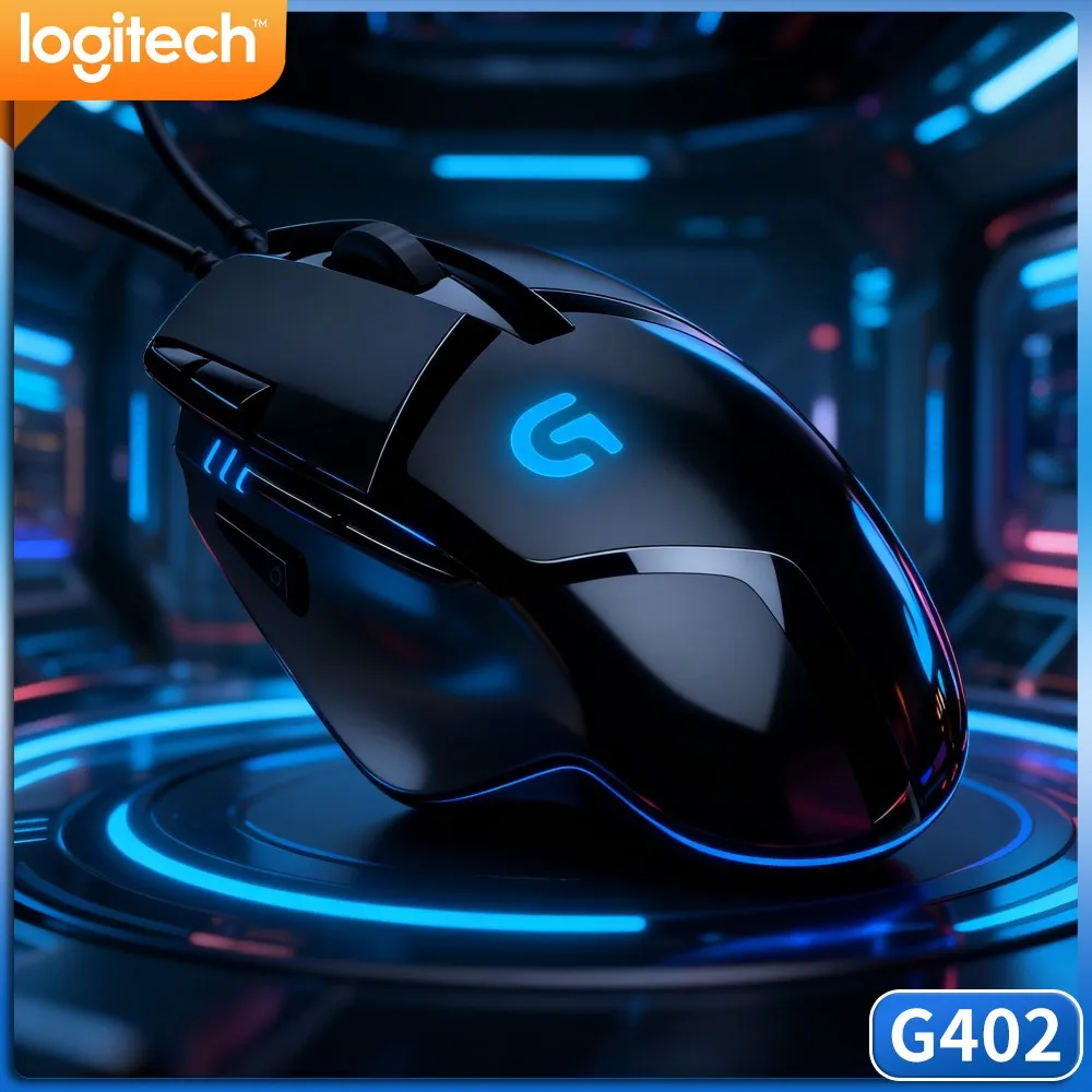 Logitech G402 Hyperion Fury Gaming Mouse 8 Remappable Macro Function Buttons Max 4000 DPI For Online Strategy