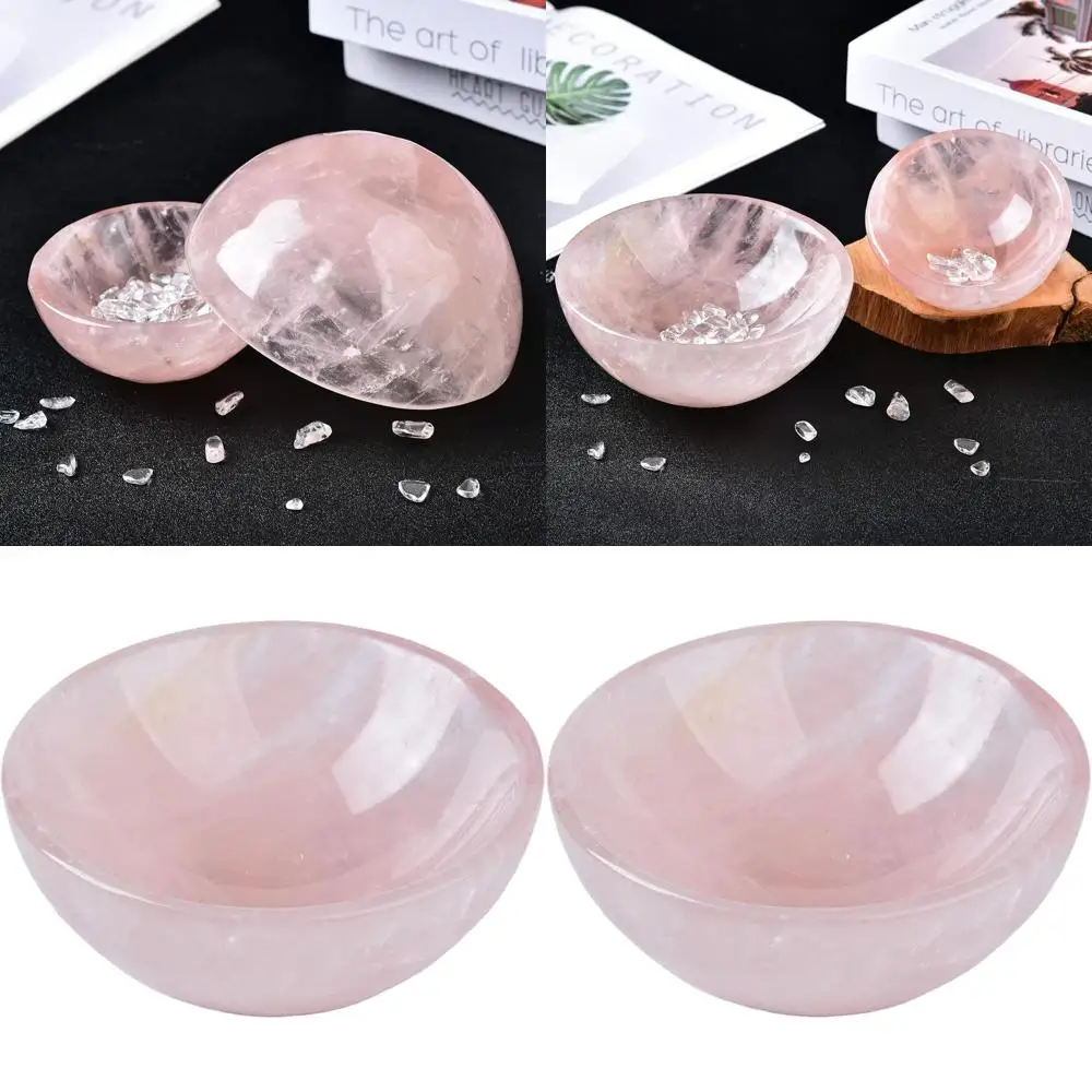 

Handcrafted Large Pink Rose Quartz Bowl, 4.5-5, for Reiki Healing and Home Decor