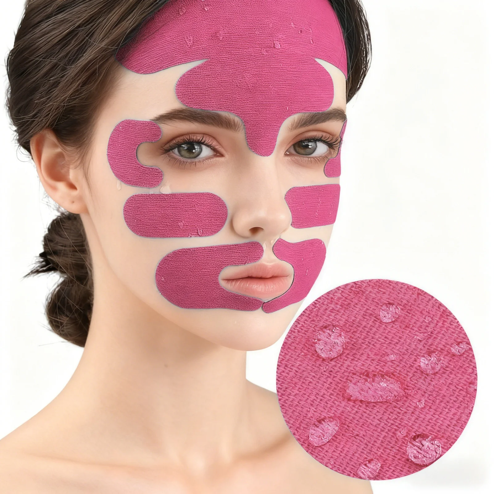 1枚入りキネシオロジーテープ 顔用 Vライン 首 目元リフト しわ除去ステッカーテープ フェイシャルスキンケアツール 弾性包帯