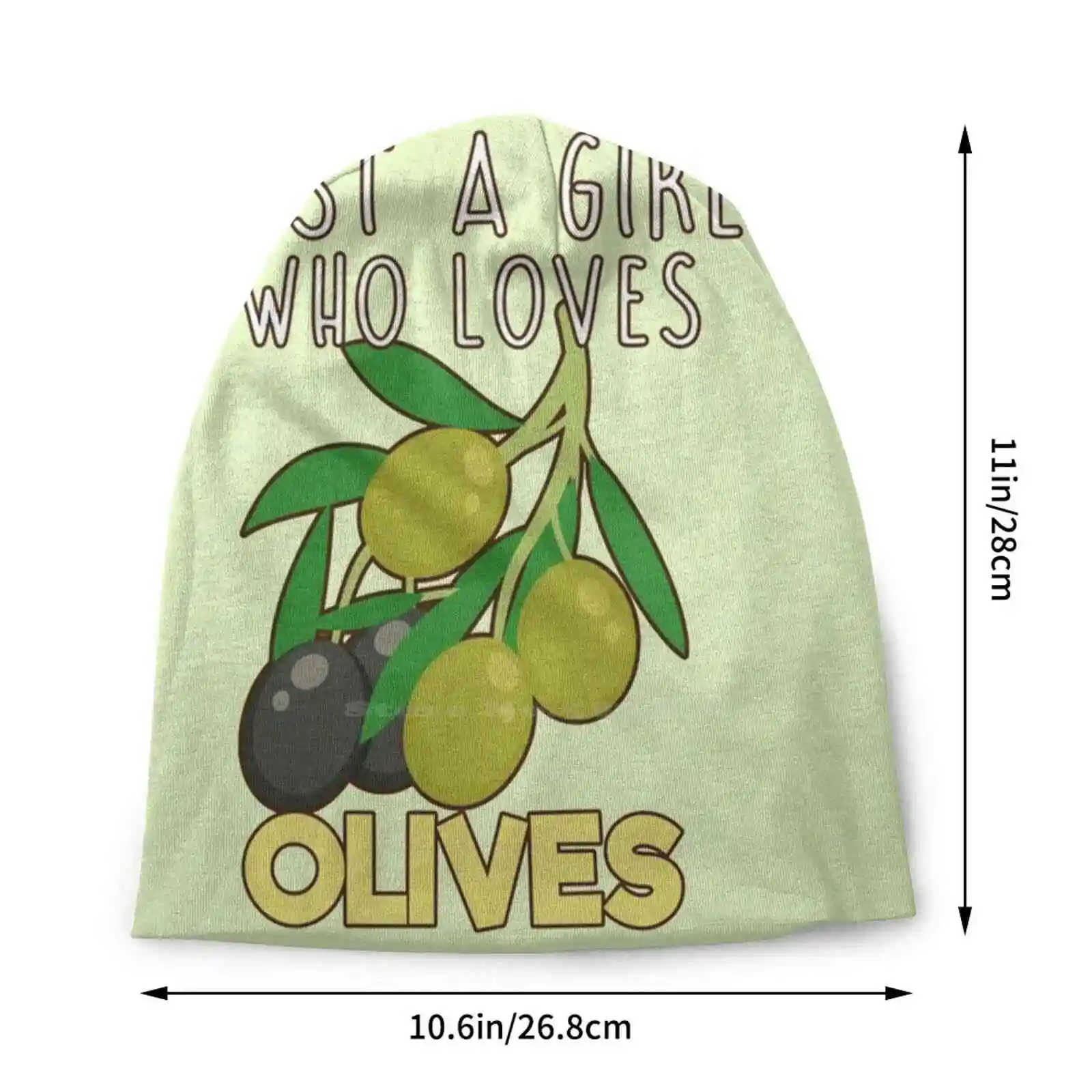 Just A Girl Who Loves Olives. Knitted Hat Warm Beanie Outdoor Caps Olives Fruit Food Cute Olive Funny Olive Olive