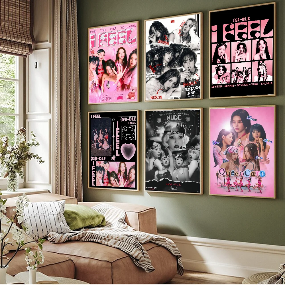 Kpop G-Gidle Good Quality Good Quality Prints And Posters Whitepaper Sticker DIY Room Bar Cafe Vintage Decorative Painting