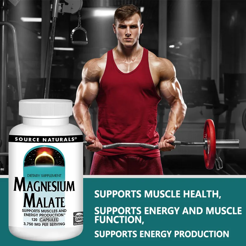 Magnesium Malate 3750 Mg Supplement Supports Muscle Function, Health and Energy Production