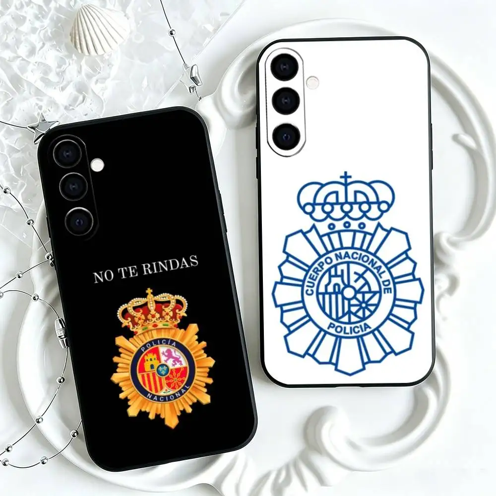 S-Spain National Police Corps Phone Case Black Silicone Soft For Samsung Galaxy A73,A72,A71,A70,A53,A52,A51