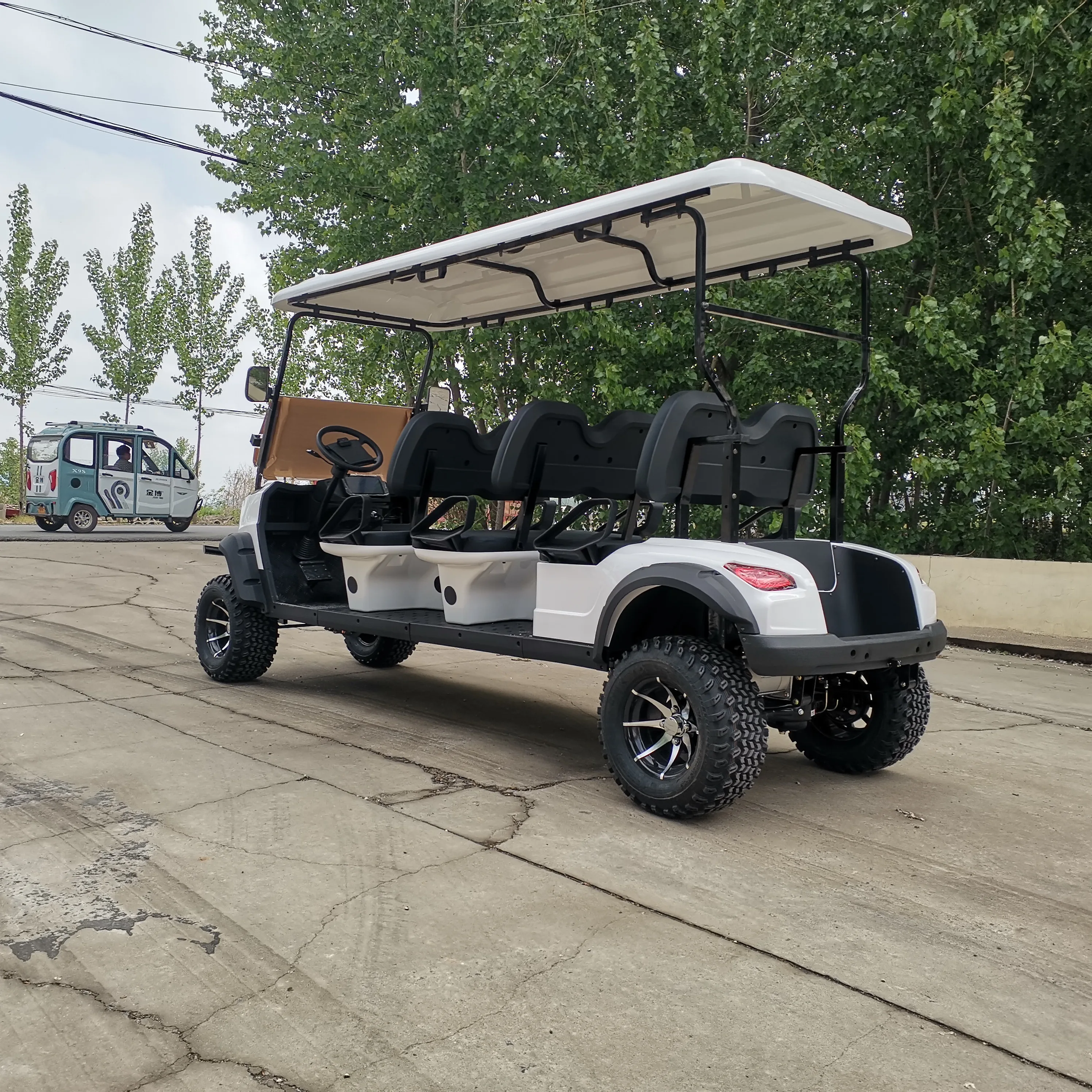 حار بيع 48 فولت 72 فولت بطارية ليثيوم عربات سيارة 6 مقاعد عربة جولف كهربائية #4