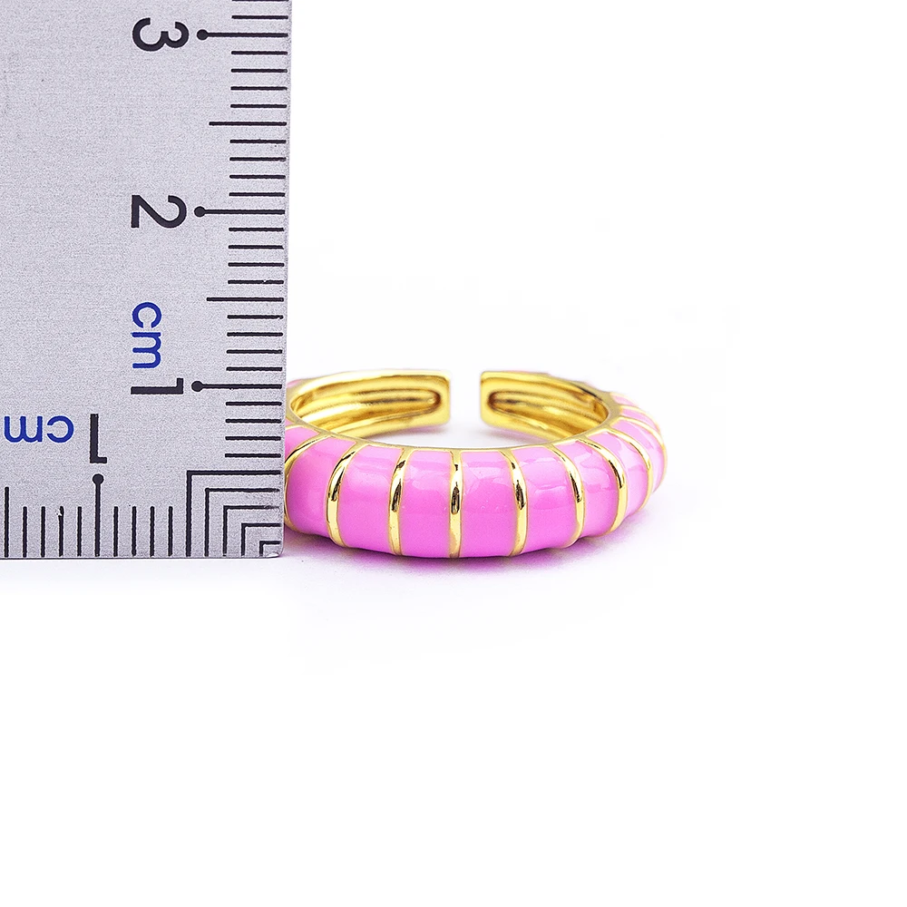 AIBEF New Fashion Enamel Oil Dripping Color Geometric Opening Adjustable Ring Women\'s Fashion Jewelry Party Charm Gift Wholesale