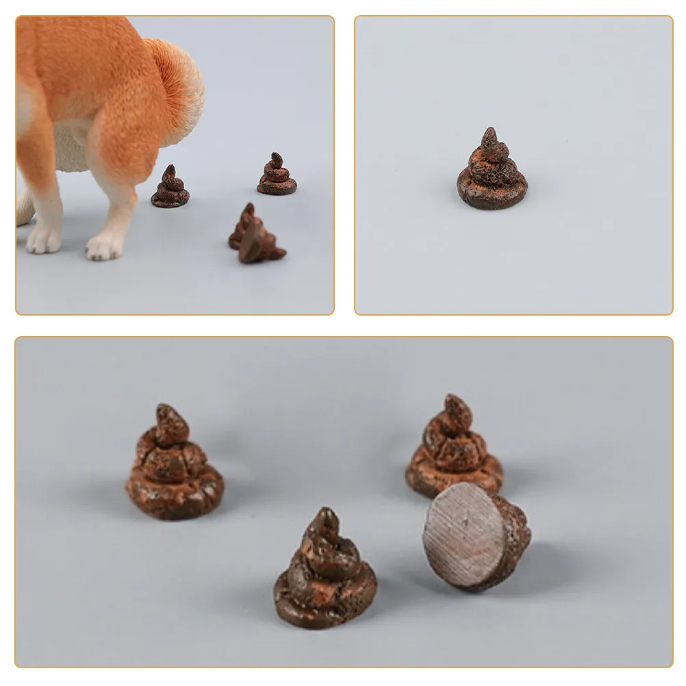 4Pcs Mini Realistic Poop Resin Prank for Micro Landscape Dollhouse Decoration Cute Funny Fake Poop Party Joke Mini Things