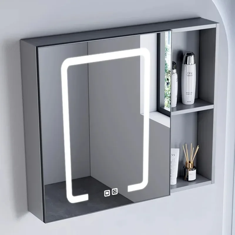 Nordic Bathroom Cabinets Wall-hung Type Rust-proof Makeup Shelves Mirror Cabinet Shelf Simple Home Furniture Armario Bano FYBC