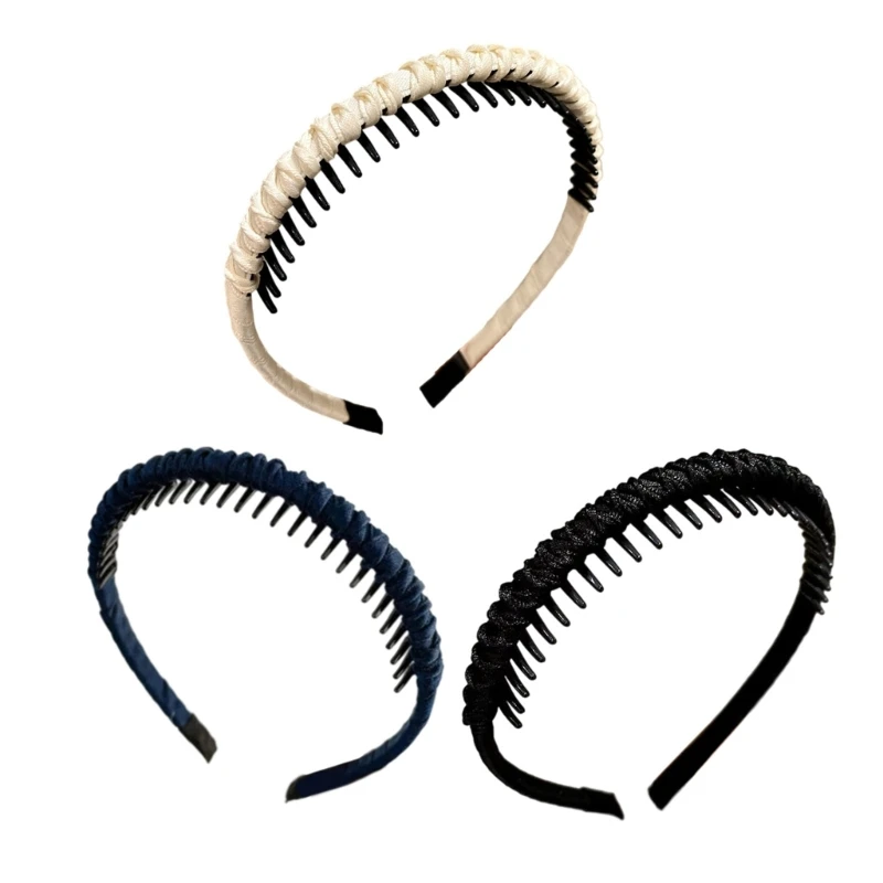 

Secure Teeth Hairband Women Daily Hairhoop For Sports Yoga Special Occasion 3PCS 15UB