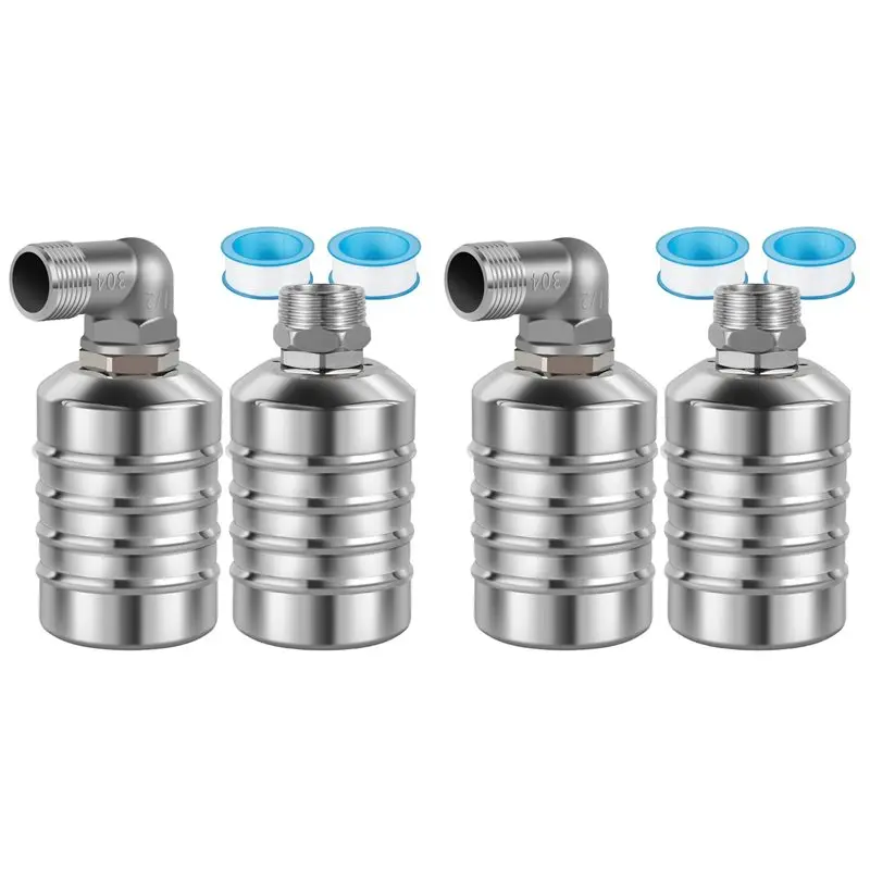 

Премиум-клапан поплавкового типа, 4 шт., от 1/2 до 3/4 дюйма, 1 дюйм, для контроля уровня воды, полностью автоматический, из нержавеющей стали, для перекрытия воды.