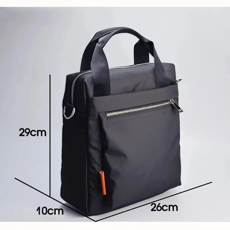 Bolsa de ombro impermeável masculina, multifuncional, grande capacidade, vertical, simples, de negócios, ao ar livre, casual, resistente ao desgaste, novo