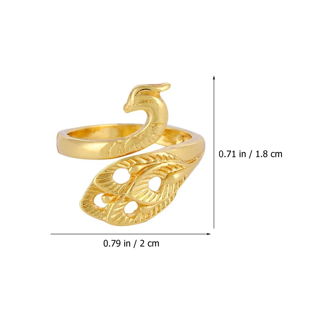 8pcs Vintage Peafowl Knitting Rings Adjustable Finger Loop Yarn Guide For Crochet Woolen Craft Sewing Tool Braided Ring