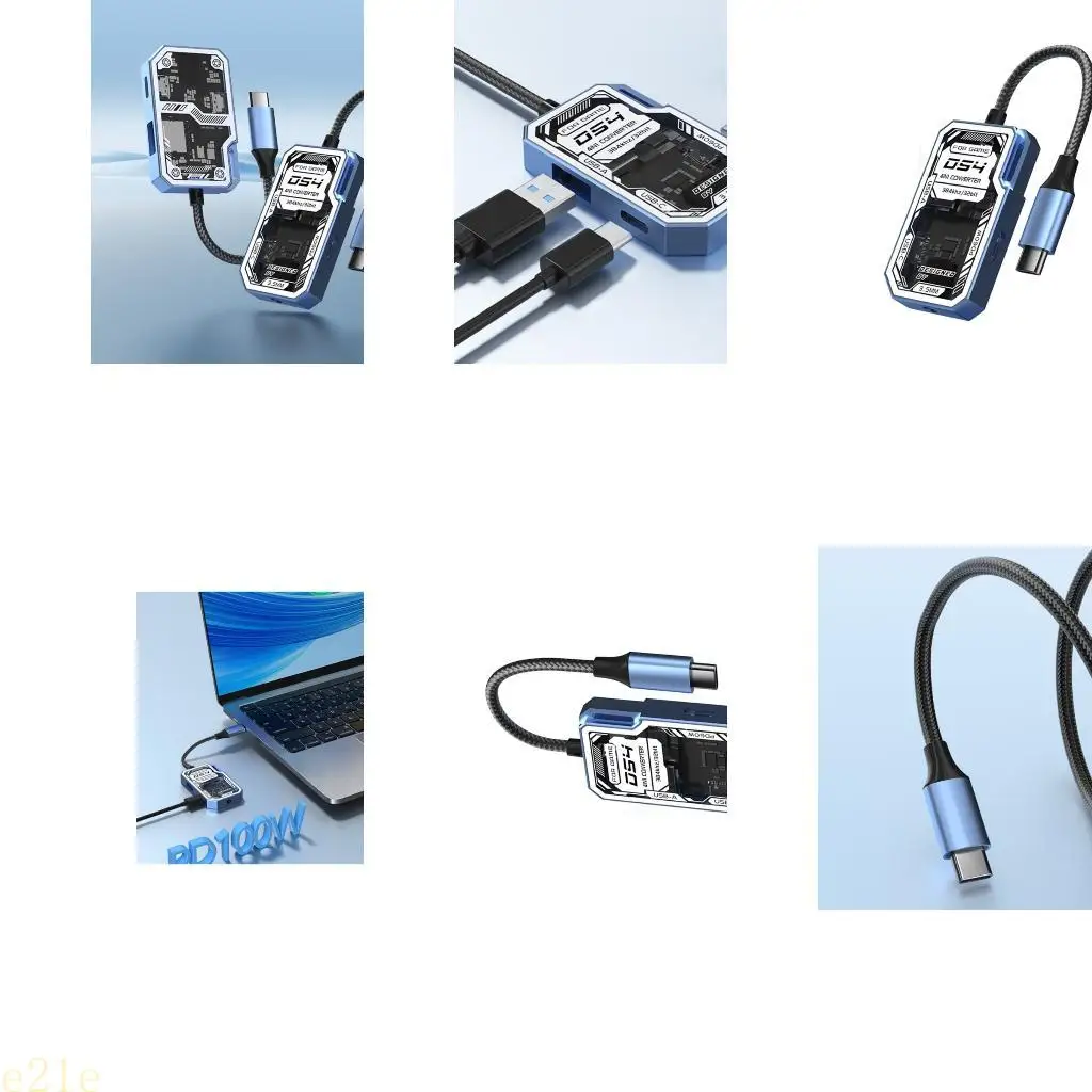 

E21E 4 in1 Clear USB C Hubs Instants Device Connection 5Gbps Fast Transmission DriverFree Solution for Gaming & Business Laptops
