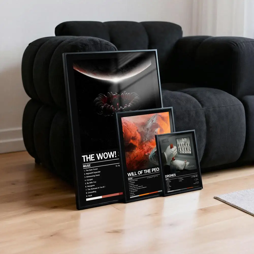 M-Muse Poster Peelable Self-Adhesive Album Cover Poster Stickers, Frameless Wall Art for Singer Rap Bedroom