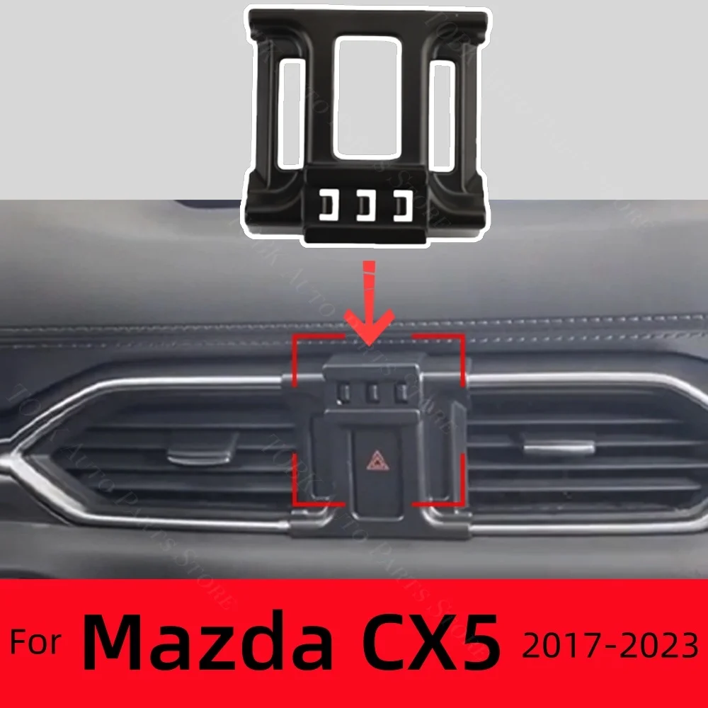 Car Phone Holder Strong Special Fixed Bracket For Mazda CX5 2017-2023 15W Wireless Charging Cars Base Accessories Anti-Slip