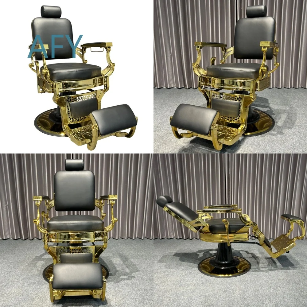 Premium Adjustable Oil Head Salon Chair for Hair Styling Stations Foldable Vintage Barber Chair for Professional Salons and