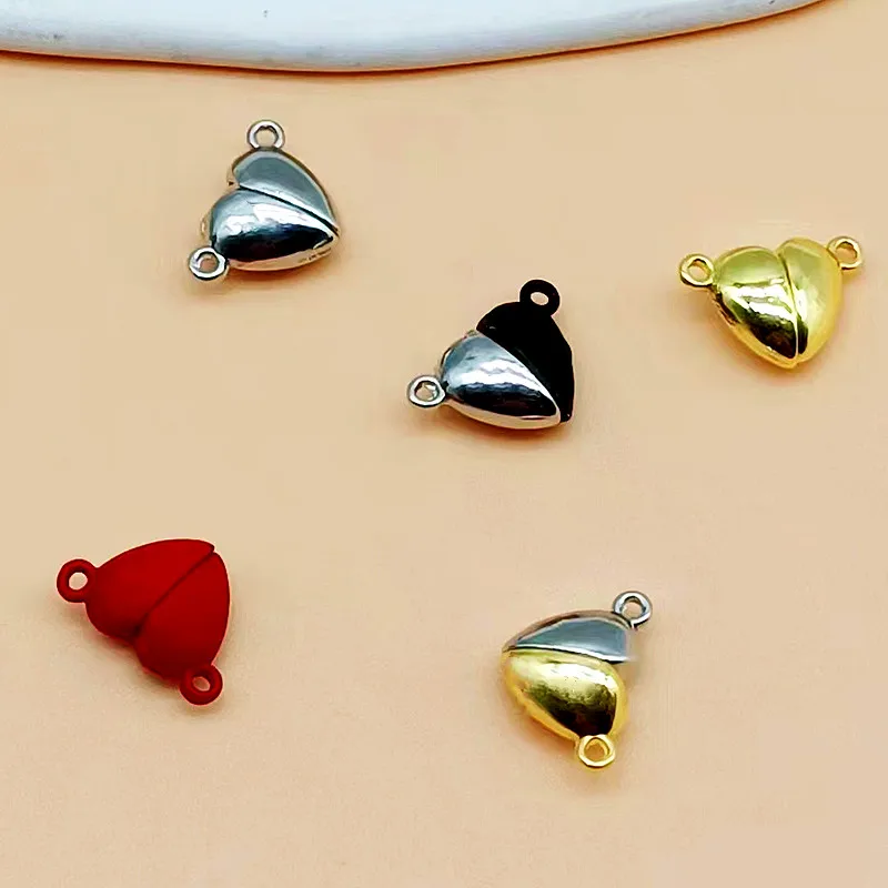 16pcs Magnetic Clasps Heart Ball Shape Magnet Connector Beads For Diy Jewelry Making Couple Bracelet Necklace Diy Accessories