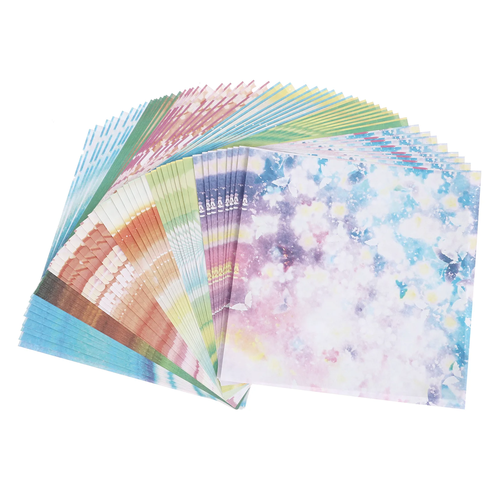 100 Sheets Shape Paper Foldings Double Sided Sheet Creative Origami for DIY Crafts Projects Flower+Floral