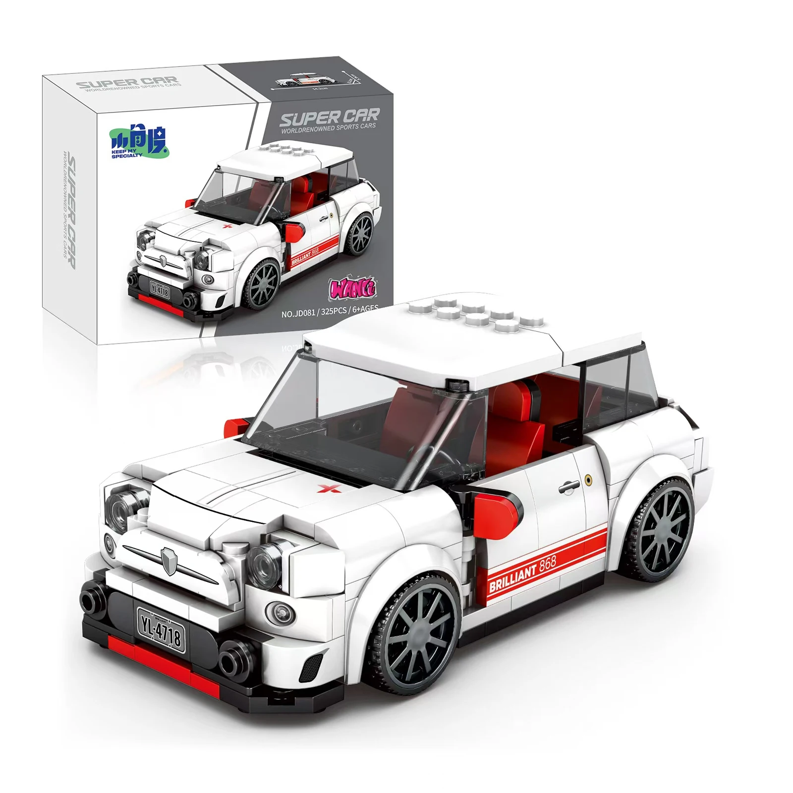 

Конструктор JD081, 325 деталей, модель автомобиля на 8 шпильках, креативная сборная игрушка