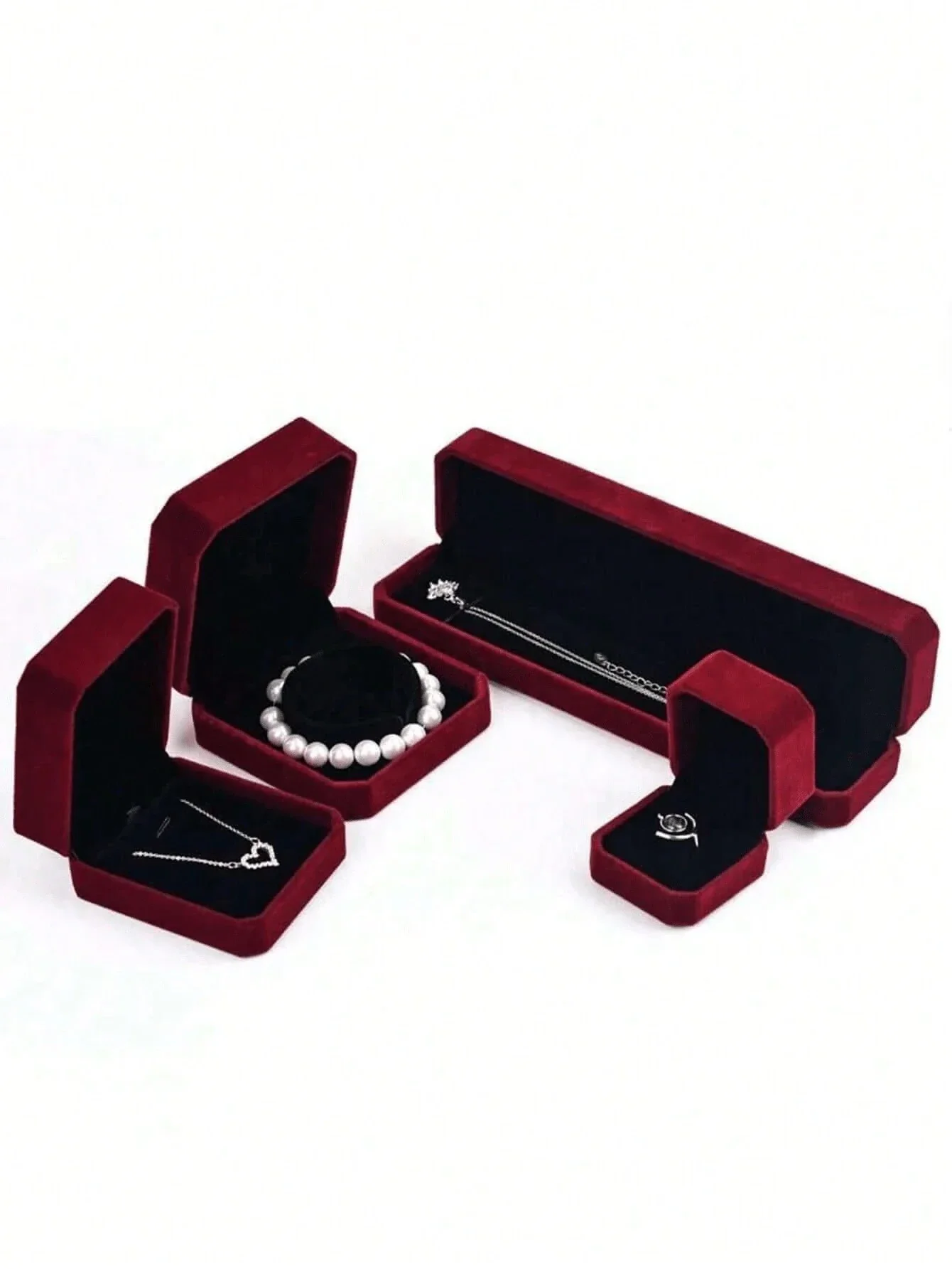 1pc Jewelry Box Bracelet & Ring Box Velvet Ornament Storage Pendant Package Box, Gift