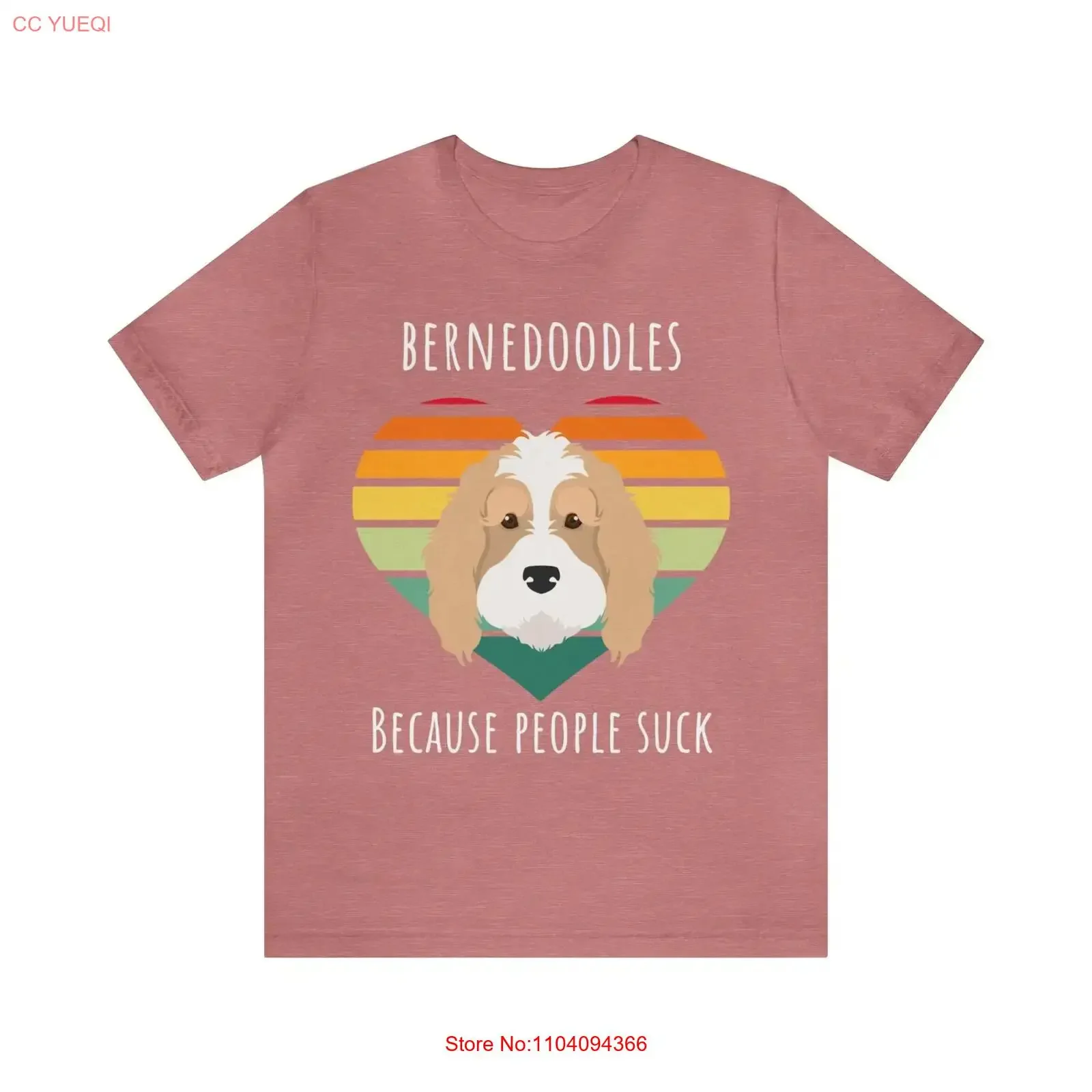 Bernedoodles لأن الناس تمتص Bernedoodle تي شيرت الكلب عاشق لأمي مضحك ريترو SunseT خمر غسلها تنفس تنوعا