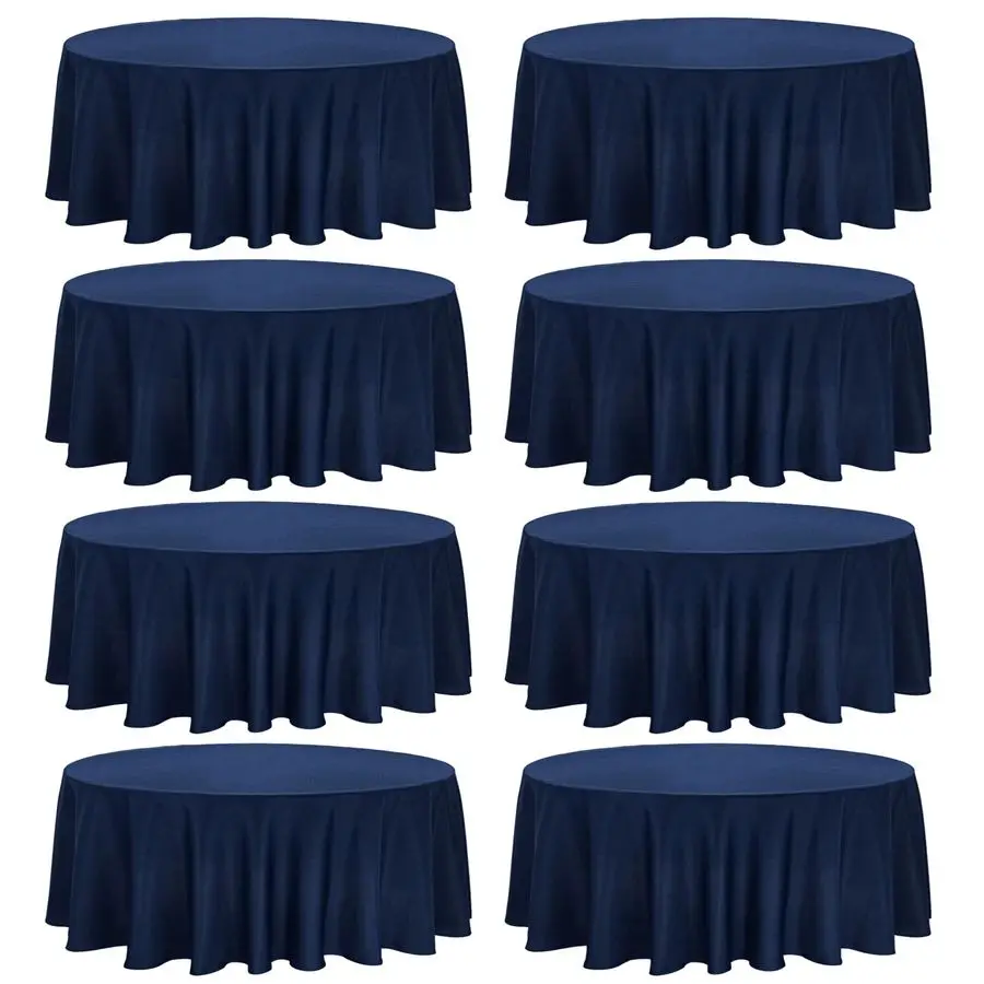 

8 Pack Premium Round Tablecloth 120 Inch Round Table Covers Washable Polyester Fabric Round Table Clothes for Wedding Party Rece