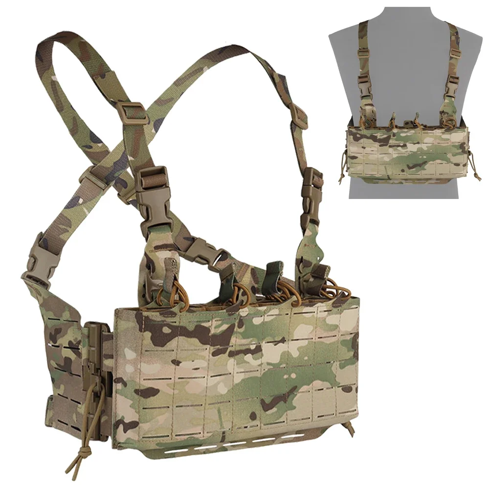 

Alpha Tactical Chest Rig MOLLE System Modular Quick Release Vest fit Airsoft Magazine Pouch Outdoor Hunting Waist Bag