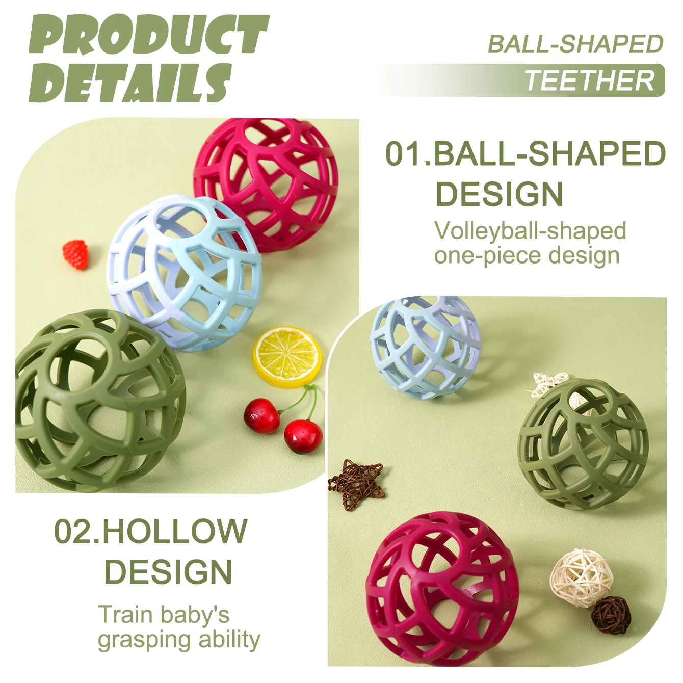 

1PCS Baby Silicone Big Ball Solid Color Toys For Infants Parent-Child Interaction Gift Creative Elastic Toys For Toddler