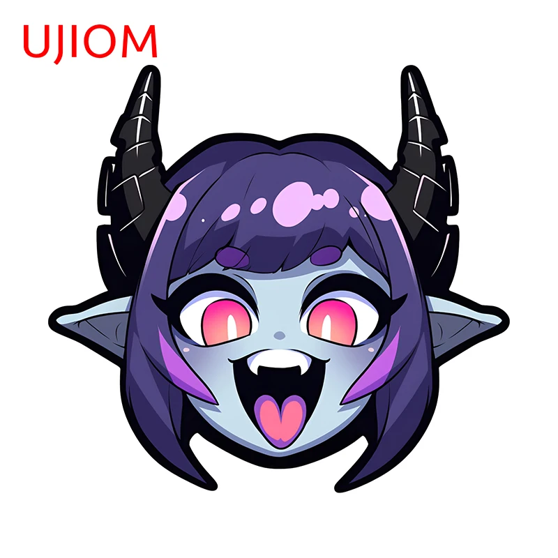 UJIOM Funny Devil Girl Wall Sticker Cute Creative Personality Amusing Graffiti Decal Waterproof Vinyl Wallpapers Decoration