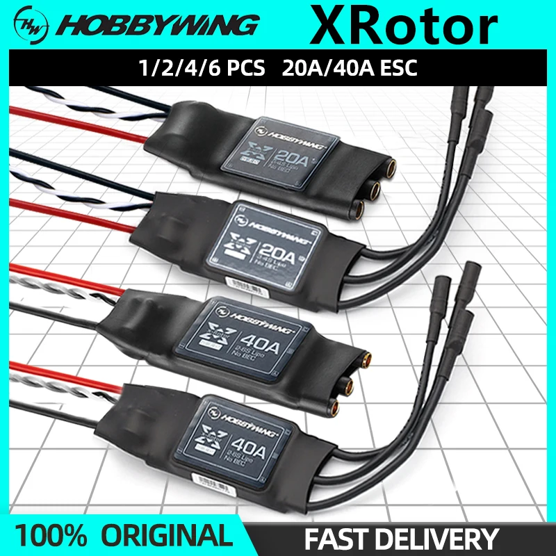 1/2/4/6PCS Hobbywing XRotor 20A 40A APAC Brushless ESC 2-6S For Believer UAV 1960mm RC 550-650 Quadcopter Hexacopter