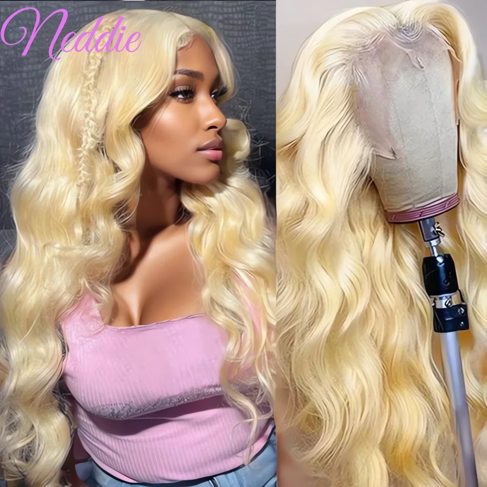 

Body Wave 13x6 HD Lace Frontal Wig Human Hair Honey Blonde 613 100% Transparent Choice 30 40 Inch PrePlucked Wigs For Women