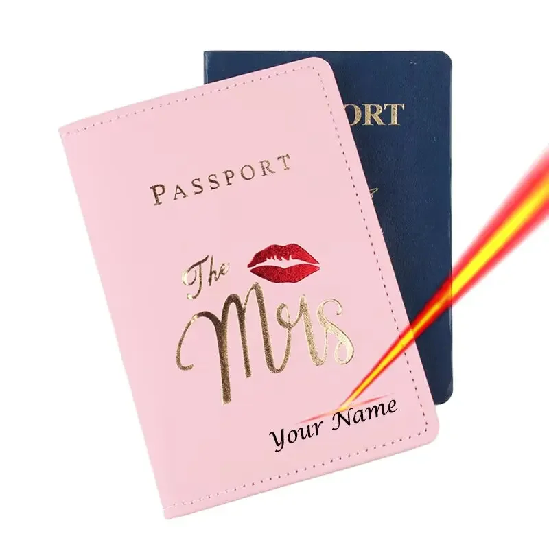 Mr/Mrs Couple Passport Cover Fashion Pu Travel Wallet Passeport Personnalisé Name Passport Holder Customizable Names