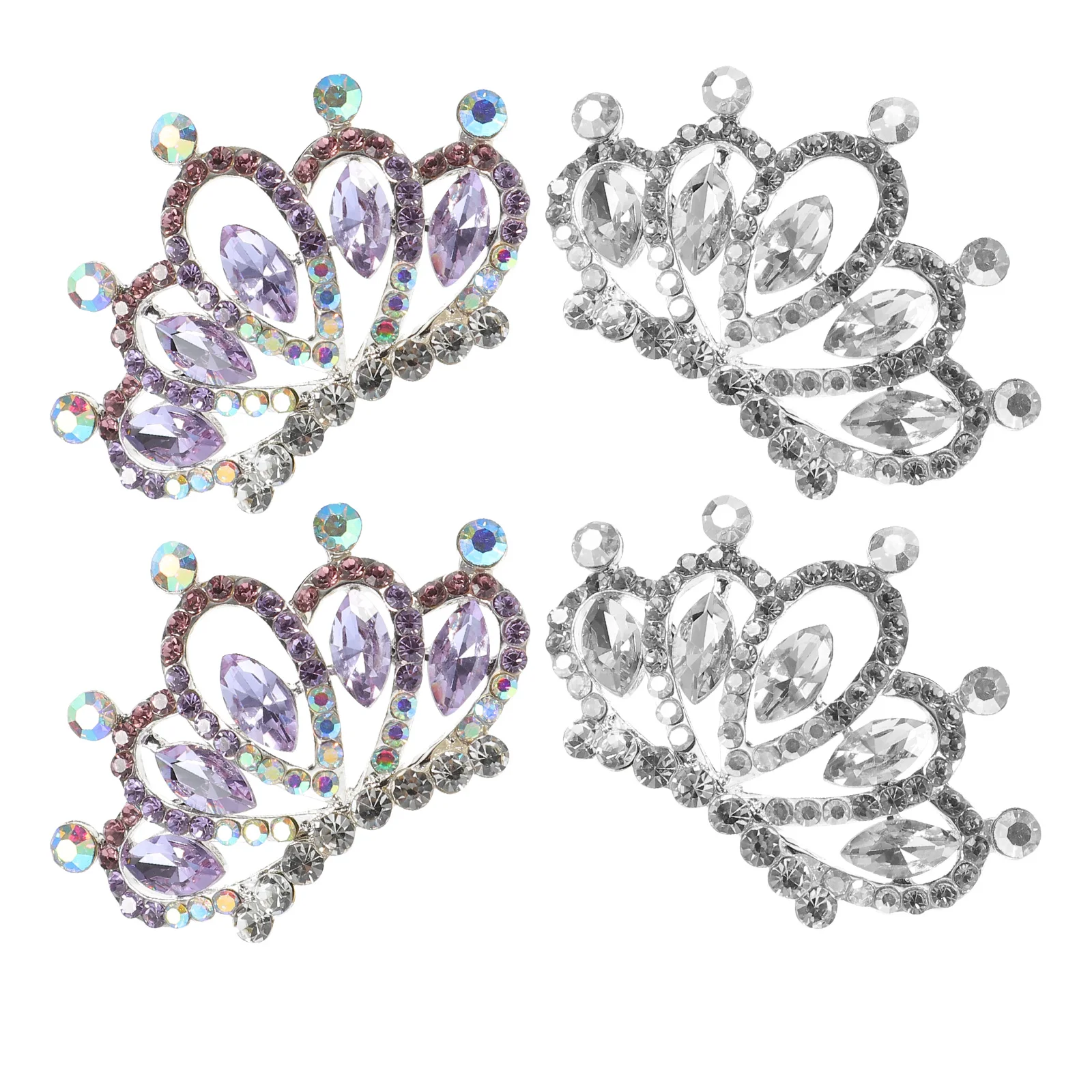 

4Pcs Mini Tiara Crown Hair Comb Rhinestone Wedding Bridal Hair Accessories Party Clips Tiara Comb Crown Headpiece