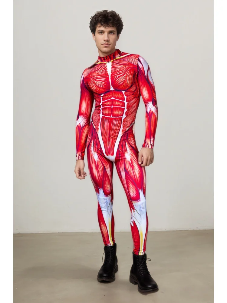 IOOTIANY Coole Rüstungs-Jumpsuit für Feiertage, Halloween-Shows, Performance, Cosplay-Kostüm, Bodysuit, Steampunk-Muskel-Aerial-Yoga-Anzug – Detail 18
