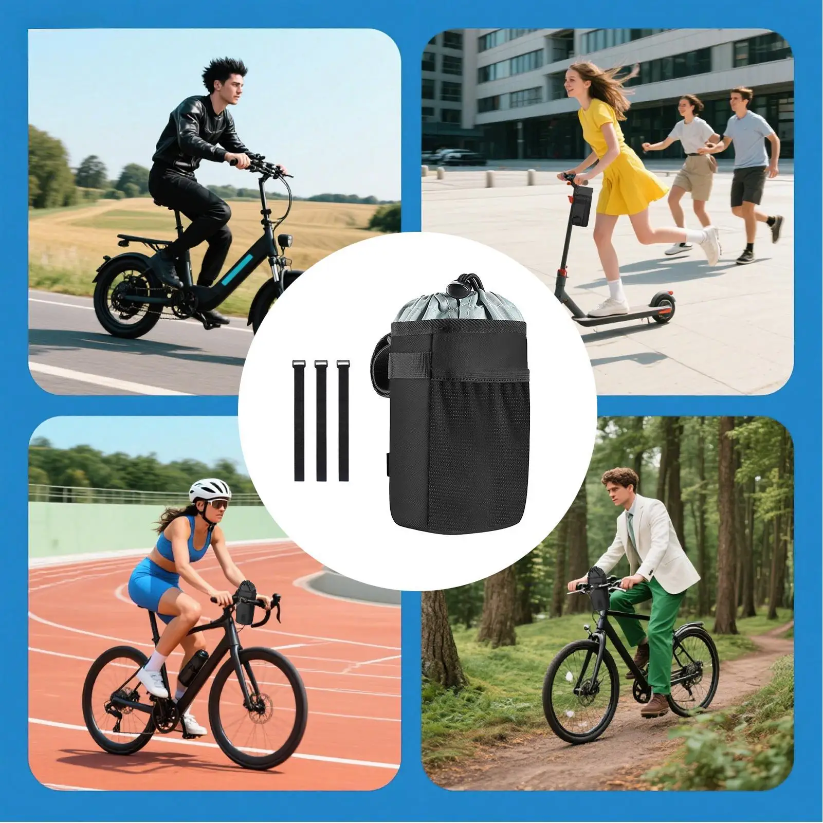 

Bike Water Holder Bike Water Bottle Holder Bag For Kid Adult Adjustable Strap Mount Clip Replacement Accessory Cup Attachment
